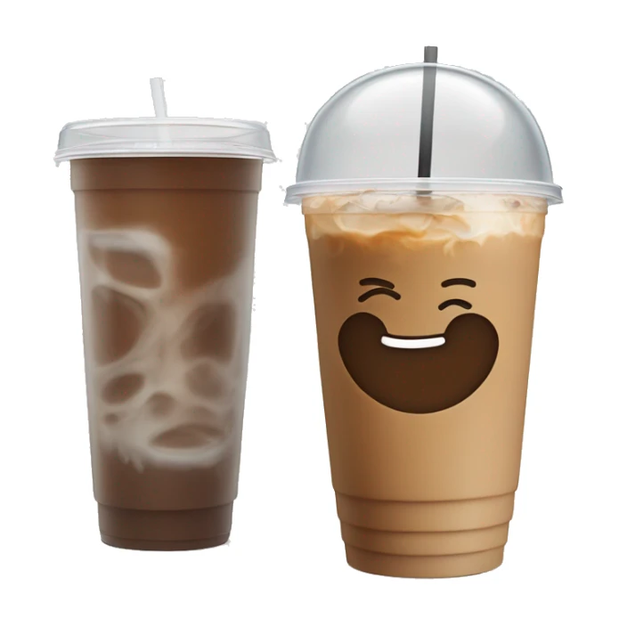 iced coffee in a plastic clear to-go cup sticker
