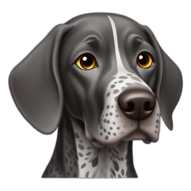 black and gray german shorthair pointer dog sticker