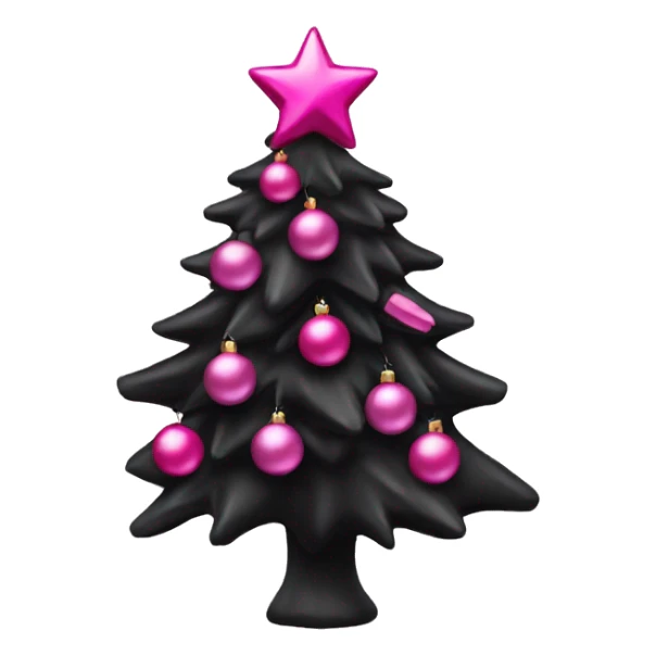 black christmas tree with pink ornaments  sticker