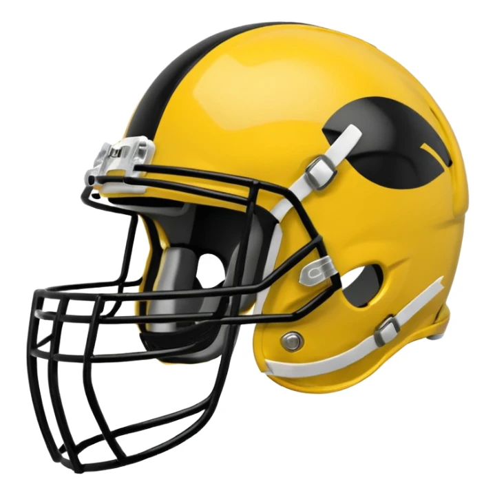 College football player helmet in yellow color sticker