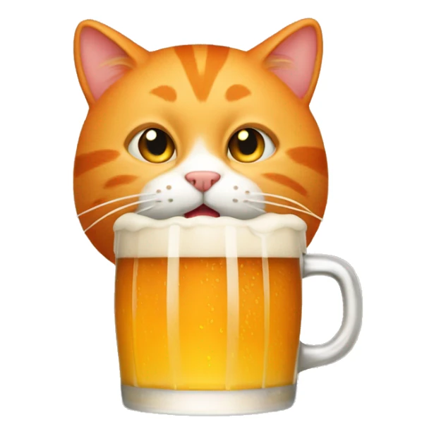 Orange cat with a pint of beer  sticker