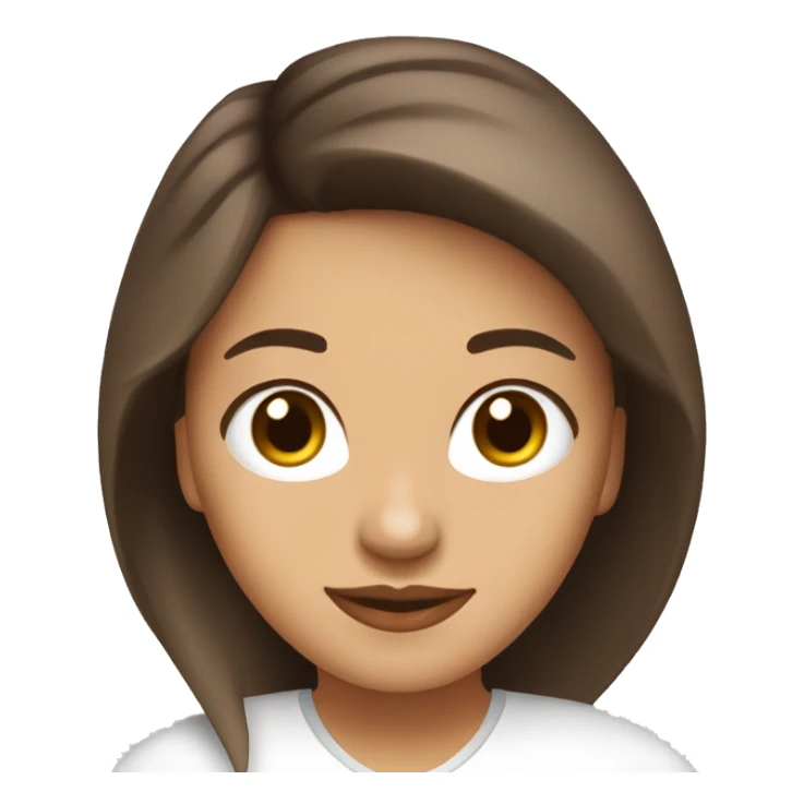 Chica blanca,cabello café y ojos cafés  sticker