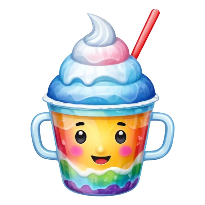 Shaved ice in a cup (shaved ice with different flavors) sticker