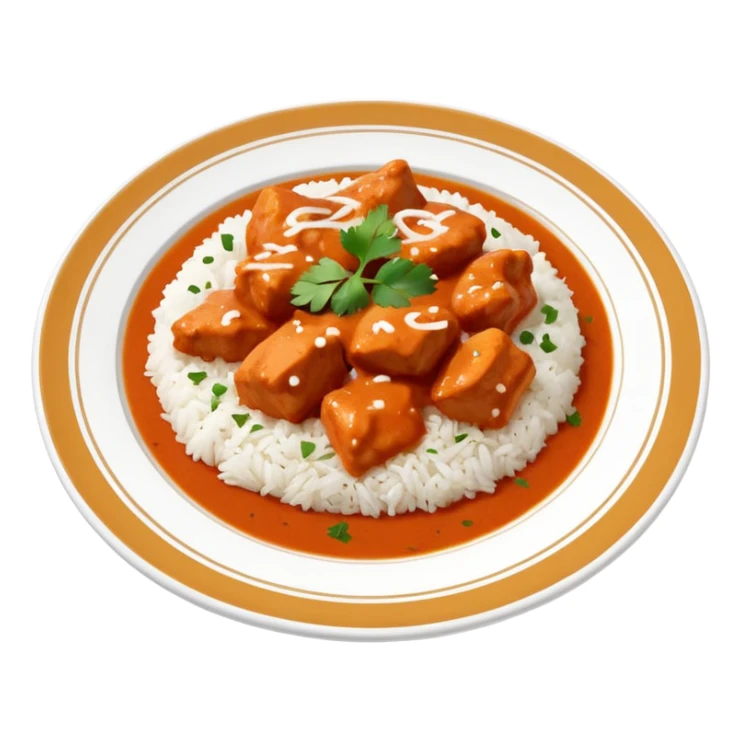 slack emoji indian butter chicken on rice sticker
