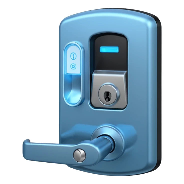 Electronic Door Lock System with card insert in line hole and blue light sticker