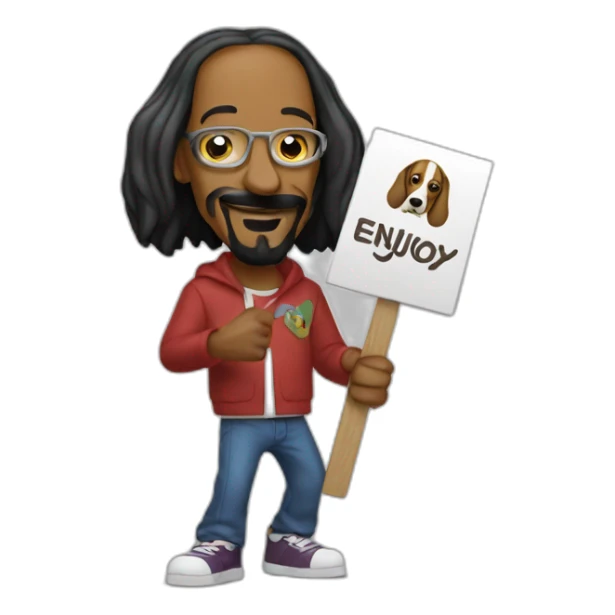 Snoop dog Holding a sign that says Enjoy sticker