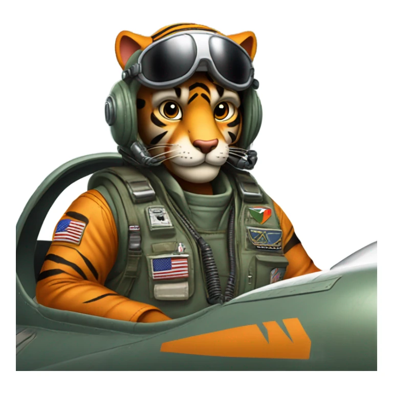 Tiger flying a f-16 sticker