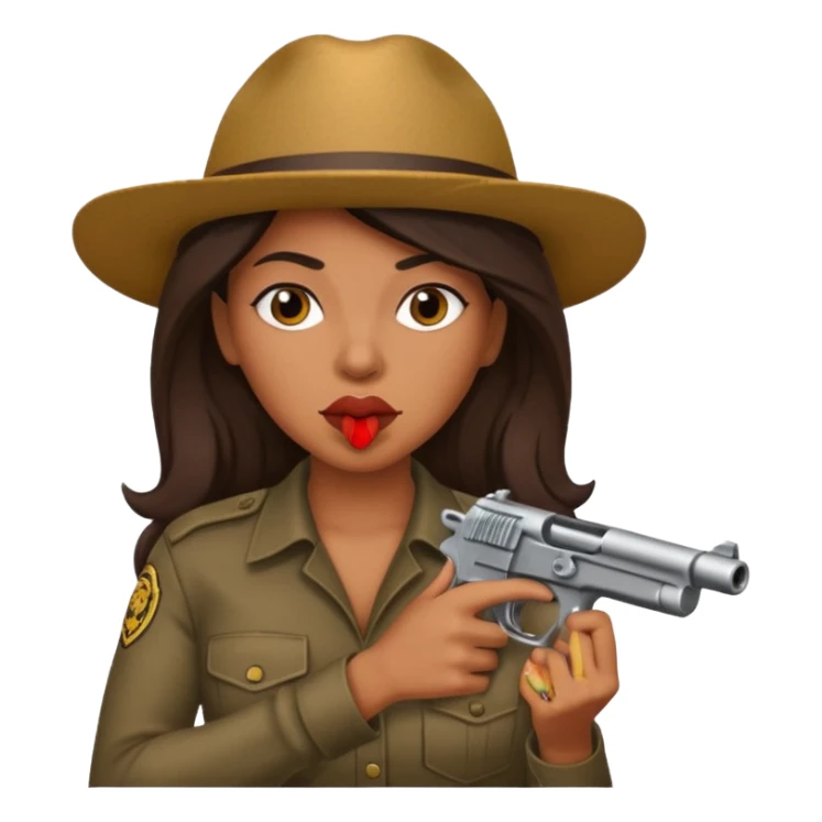 latina with gun in mouth sticker