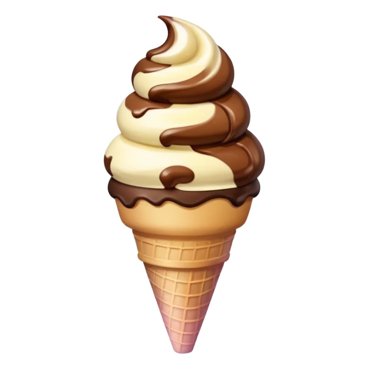 chocolate and vanilla swirl ice cream on cone sticker