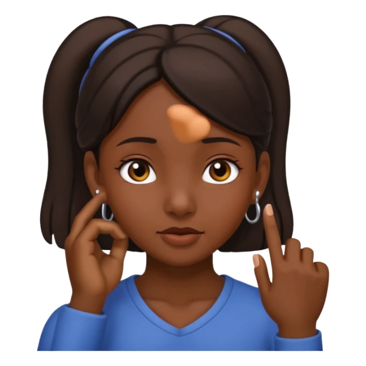 👧🏾👂🏾🤏🏾 pinching ear girl sticker