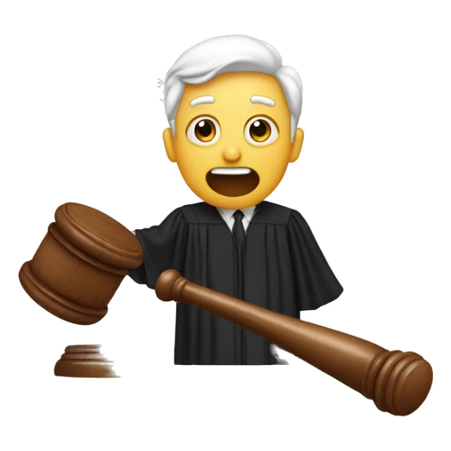 surprised judge with gavel sticker