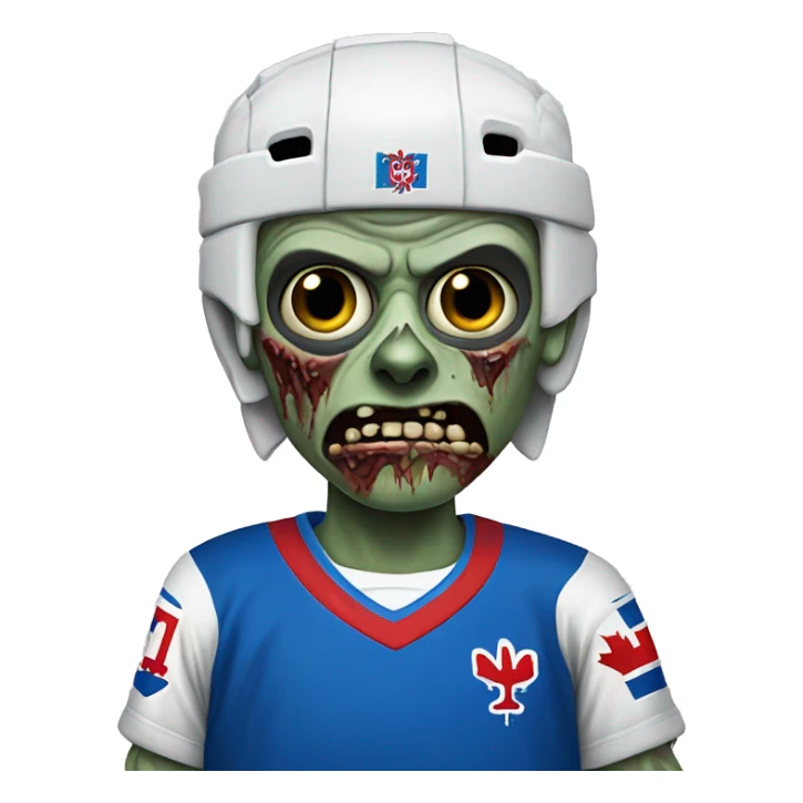 Zombie wearing Montreal hockey shirt sticker