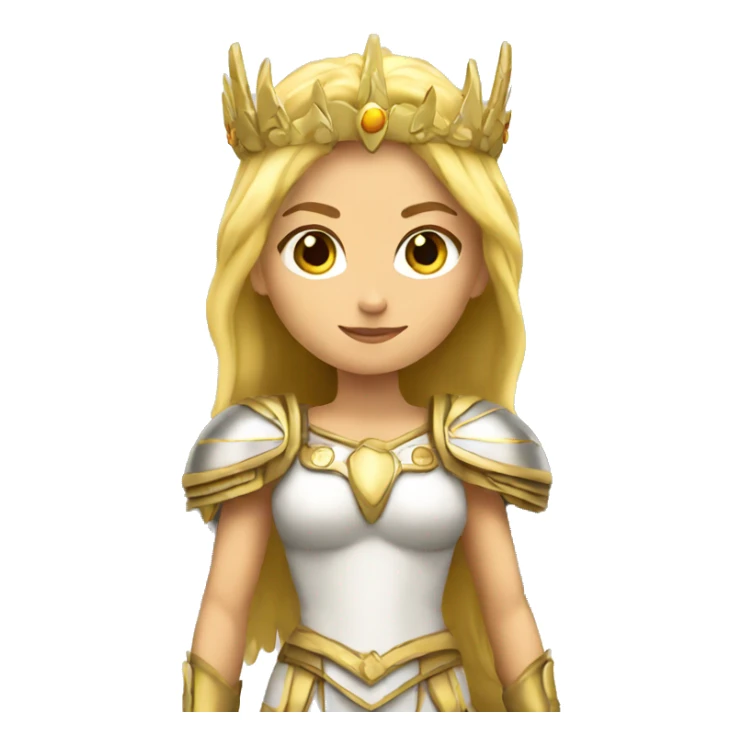 Blond Valkyrie full body with crown and wings sticker