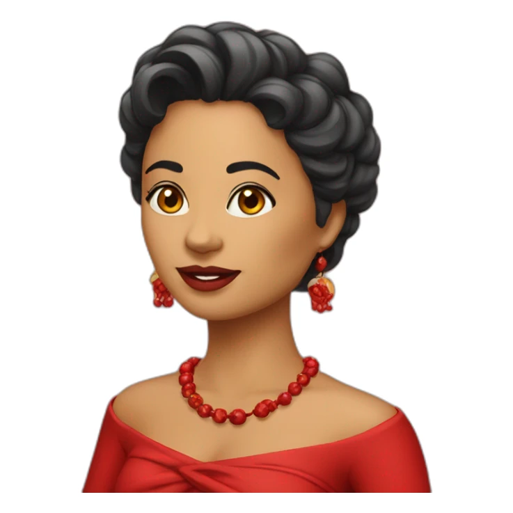 mujer exotica vestida de rojo sticker