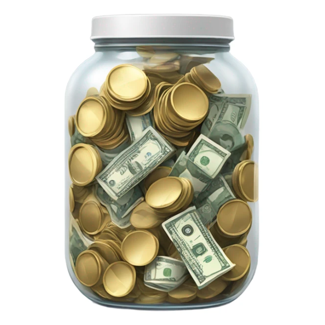 a jar full of money sticker