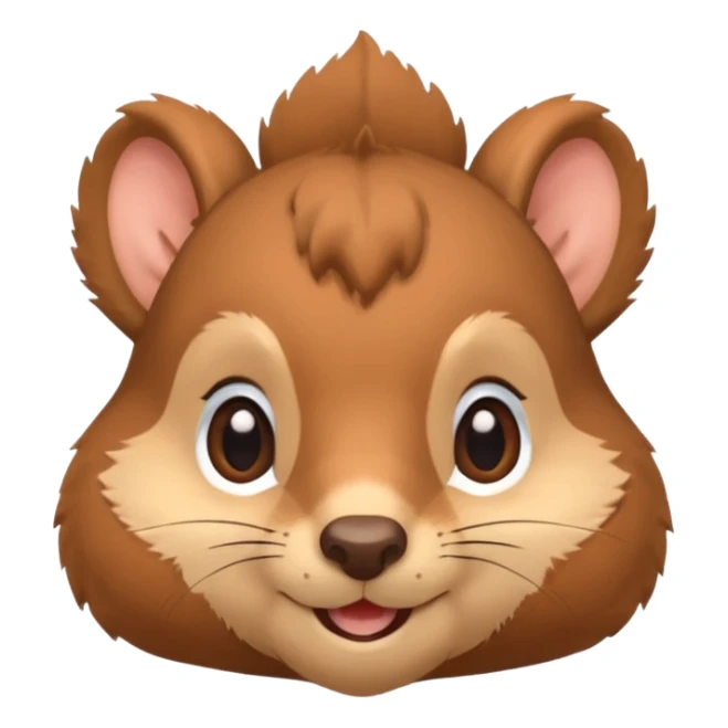 squirrel head, cute, smile, big eyes, furry, fluffy sticker