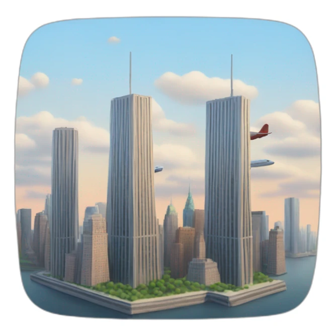 two towers and one plane in new york sticker