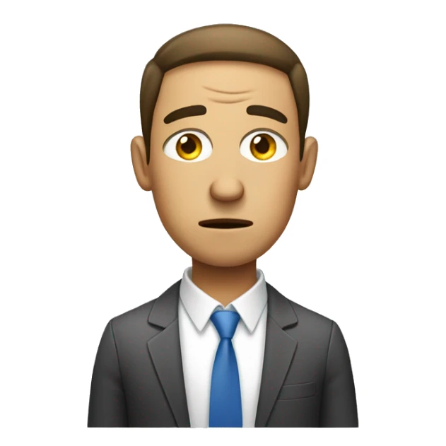 tired office worker with bags under his eyes sticker