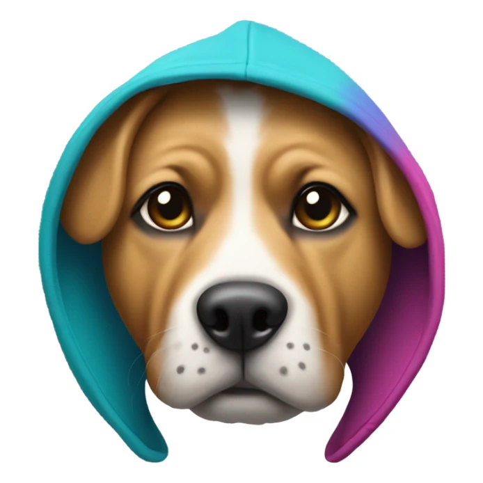 Dog wearing a hoodie sticker