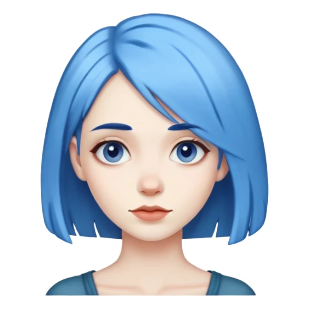 woman with blue hair sticker