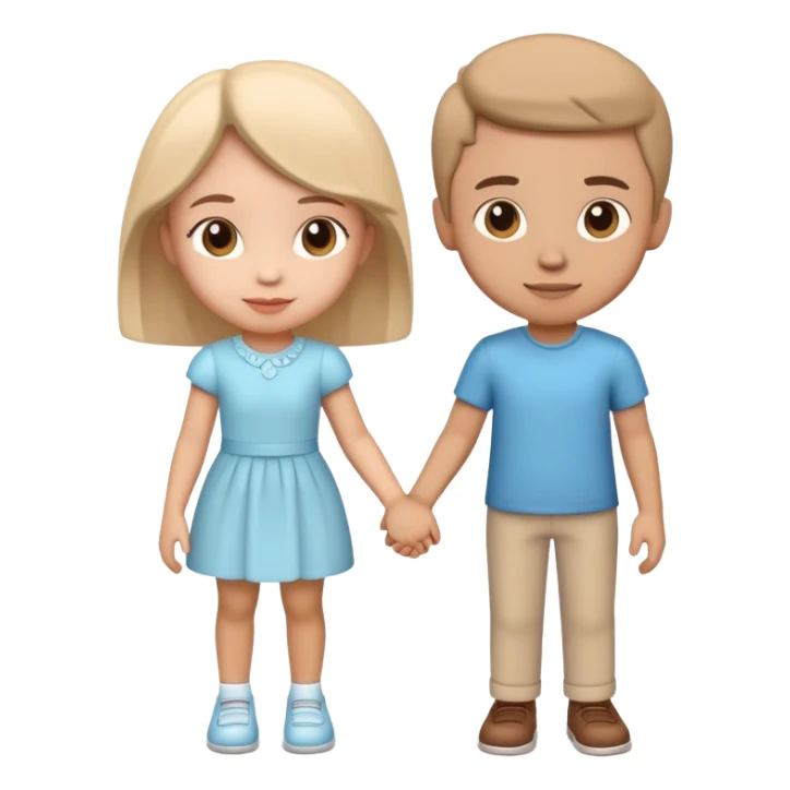 generate realistic detailed boy and girl with hi hand 3d style sticker