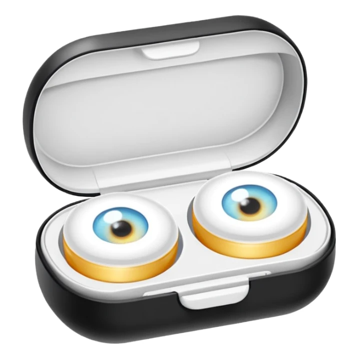 2 contact lenses white travel mini case sticker