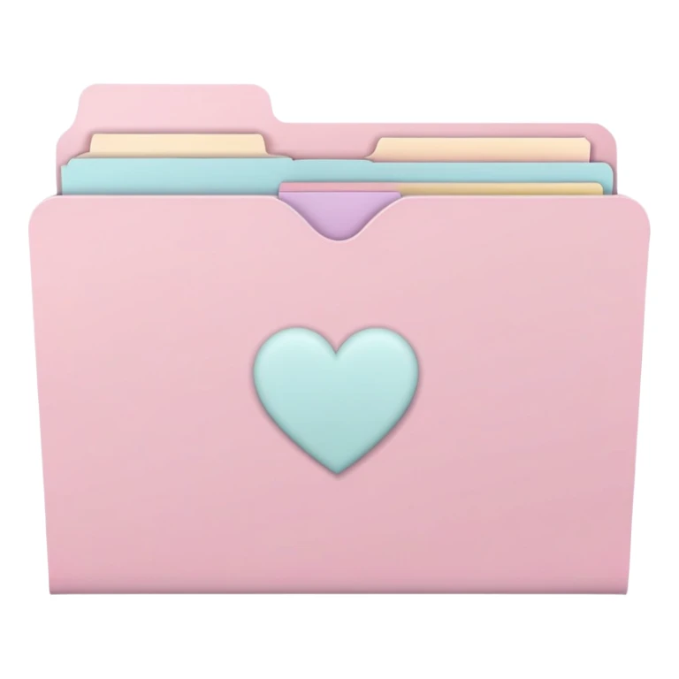 pastel file folder with pastel heart on cover  sticker