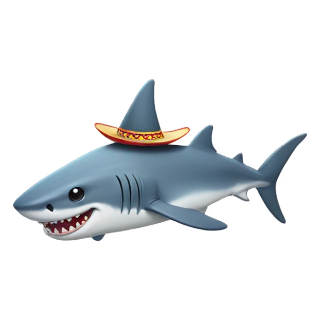 Shark with legs and a sombrero sticker