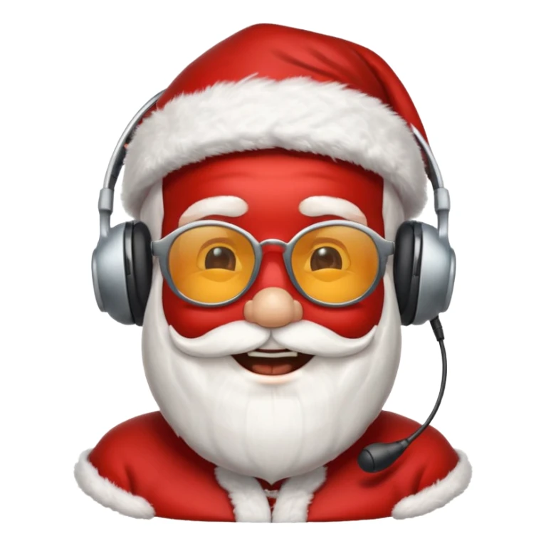 santa klaus with sunglasses with big smile with headphones sticker