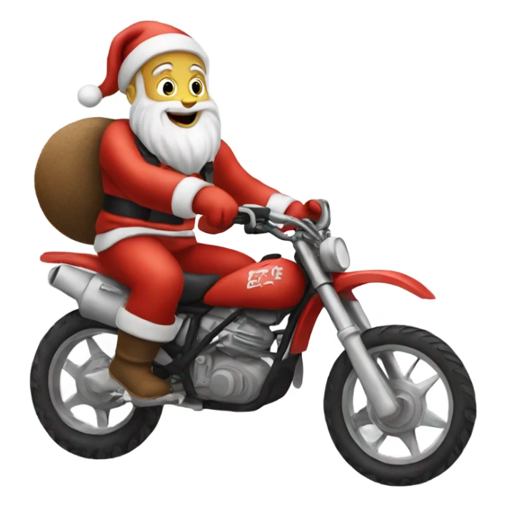Santa riding a dirt bike sticker