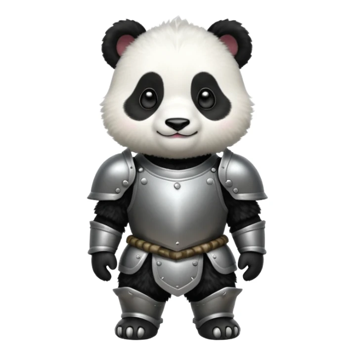 baby panda in armor, full body, smile sticker