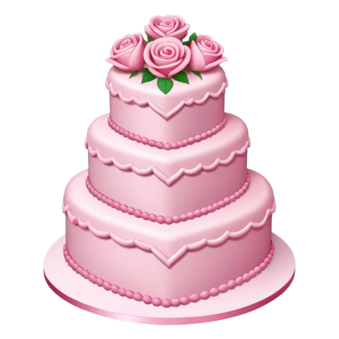 Pink 3 tier heart shaped birthday cake  sticker