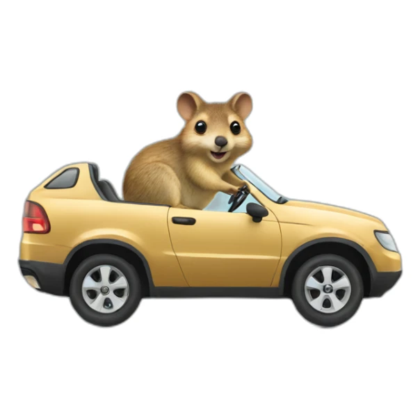 quokka wallaby driving in car sticker