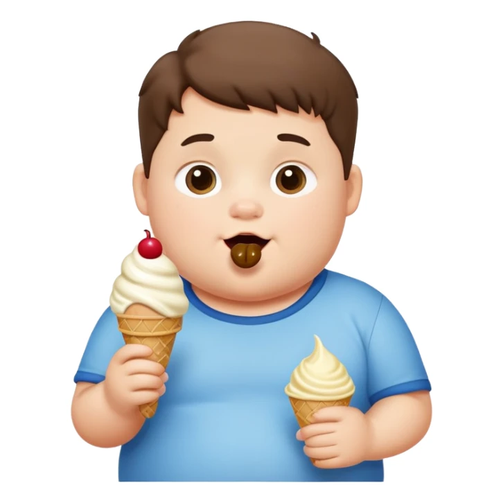 Big fat kid eating ice cream named Grayson  sticker