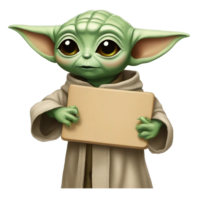 BABY YODA HOLDING A PAINTING BOARD sticker