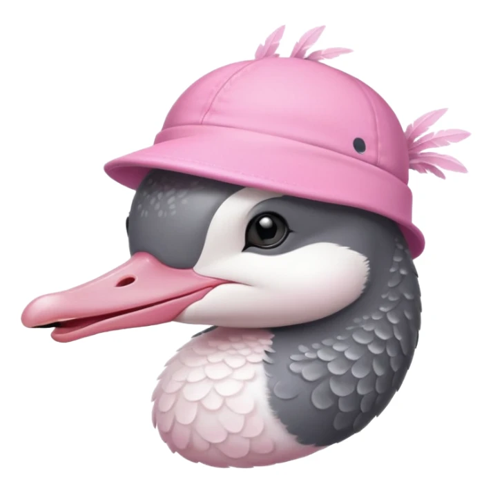 common loon wearing an axolotl hat sticker