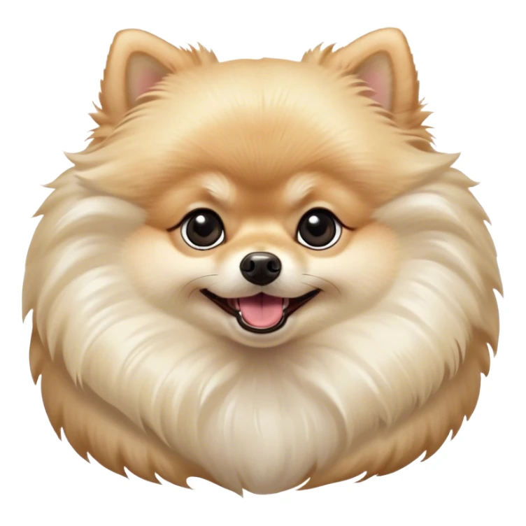 Cinematic Comical Cream Pomeranian Portrait Emoji, Head tilted dramatically with an exaggeratedly shocked or amused expression, featuring a glossy, fluffy cream Fur with a radiant sheen, wide, expressive dark eyes filled with playful disbelief, Simplified yet hilariously expressive features, highly detailed, glowing with a slightly sassy glow, high shine, dramatic yet playful, stylized with an air of cheeky mischief, bright and endearing, soft glowing outline, capturing the essence of a spirited and over-the-top companion, so meme-worthy it feels like it could side-eye its way into internet fame instantly! sticker