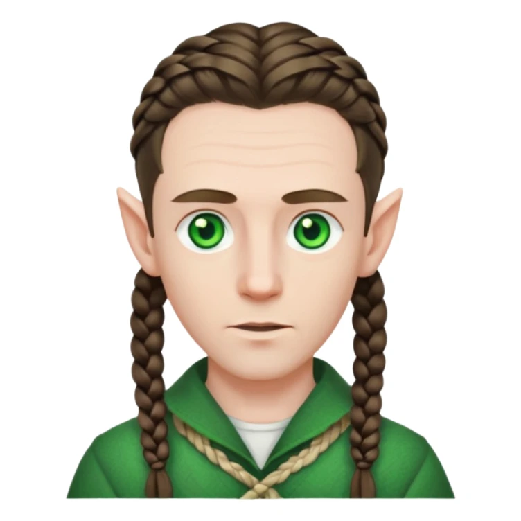 elves with braided hair man sticker