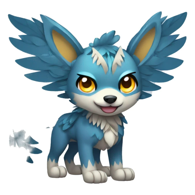 Kawaii Cute Winged Tribal Wolf-Pokémon full body sticker