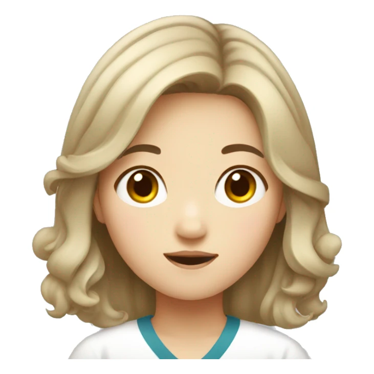 girl with medium hair in Korea sticker