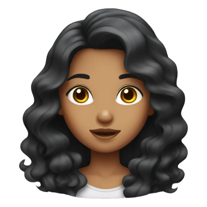 A girl tanned skin with wavy black hair sticker
