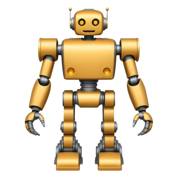classic iron robot with mechanical arms, emoji style sticker