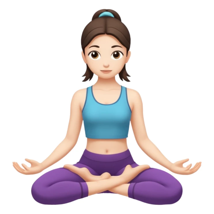 Garudasana by a girl 2D cartoon style sticker