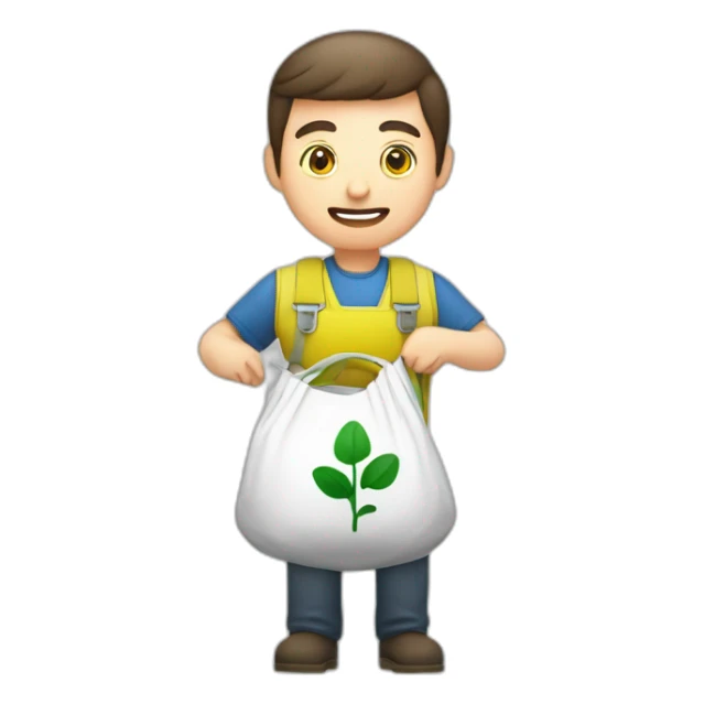 Agronomist holding a fertilizer bag with “SQM” written on it sticker