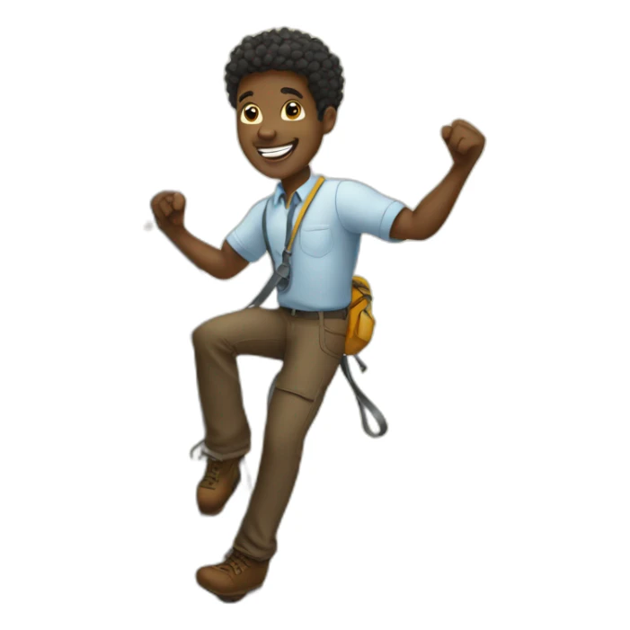 black man climbing to success sticker