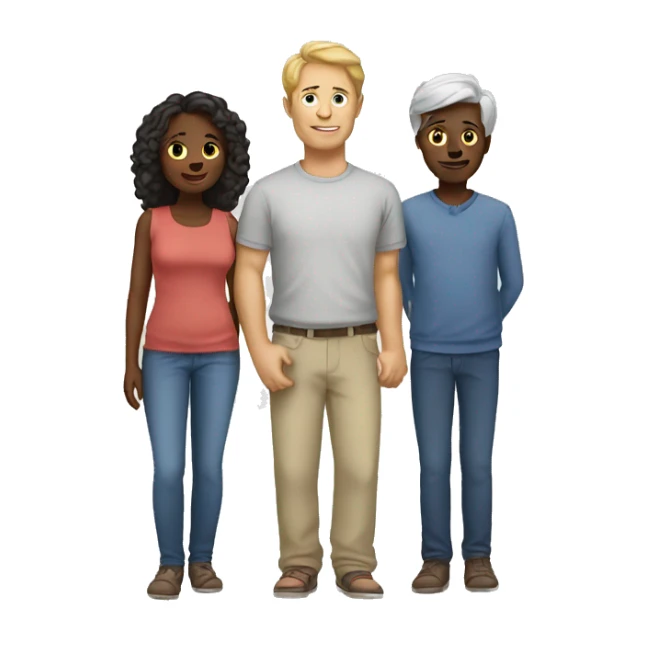 Family white people sticker