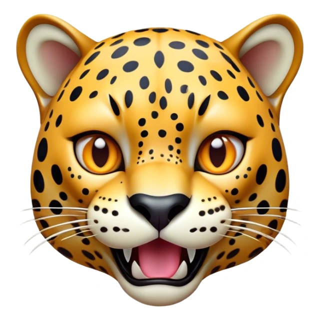 Cinematic Comical Jaguar Portrait Emoji, Head tilted dramatically with an exaggeratedly shocked expression, featuring a sleek, agile form with bold spotted patterns and wide, comically expressive eyes full of humorous disbelief, Simplified yet hilariously expressive features, highly detailed, glowing with a slightly sassy wild glow, high shine, dramatic yet playful, stylized with an air of quirky feline attitude, soft glowing outline, capturing the essence of a meme-worthy jaguar that appears ready to side-eye its way into viral fame instantly! sticker