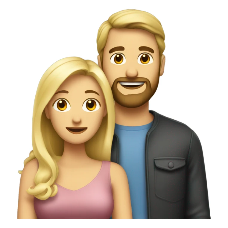 Husband with beard and blonde wife sticker