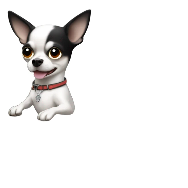 Black and white chihuahua driving a jeep sticker