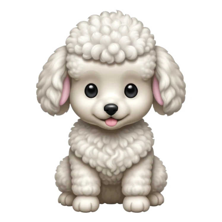 Perro french poodle mini blanco con Alas sticker